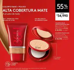 Ésika Colorfix base + polvos alta cobertura mate oferta