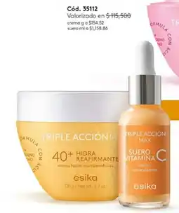 Ésika esika triple acción max 40+ hidra reafirmante suero vitamina c oferta