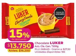 Belalcazar Luker chocolate clavos y canela con azúcar a la vaina oferta