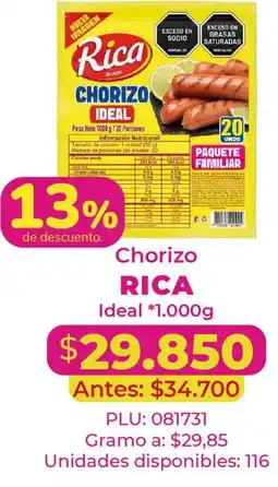 Belalcazar Rica chorizo ideal oferta