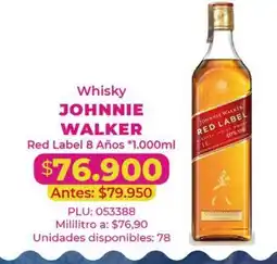 Belalcazar Whisky Johnnie Walker Red Label 8 Años oferta