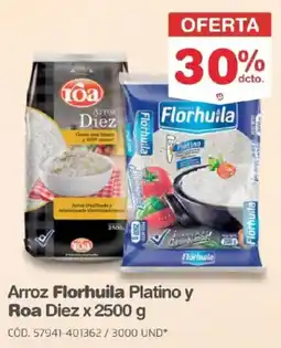 Makro Arroz Florhuila Platino y Roa Diez oferta