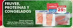 Makro Antillana Salmón en Porciones, Filete de Tilapia, Camarón Tigre y Filete de Trucha oferta