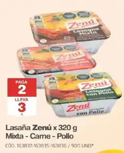 Makro Zenu lasagna mixta lasagna bolognesa lasagna con pollo oferta