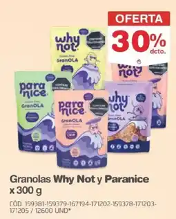 Makro Granolas Why Not y Paranice oferta