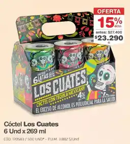 Makro Los Cuates Cóctel con Tequila Mexicano oferta