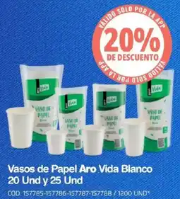 Makro Vasos de Papel Aro Vida Blanco oferta