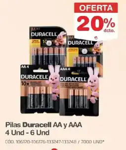 Makro Pilas Duracell AA y AAA oferta
