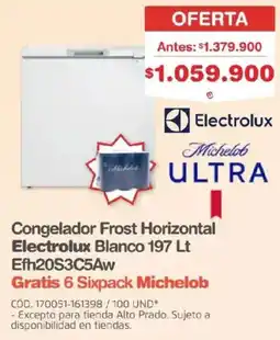 Makro Electrolux Congelador Frost Horizontal Blanco 197 Lt oferta