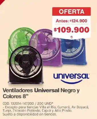 Makro Universal ventiladores negro y colores 8" oferta