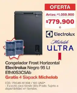 Makro Electrolux Congelador Frost Horizontal Negro 95 Lt oferta