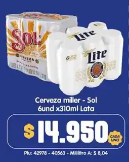 Surtifamiliar Cerveza miller - Sol oferta