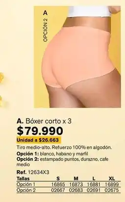 Leonisa Bóxer corto x 3 oferta