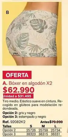 Leonisa A. bóxer en algodón x2 oferta