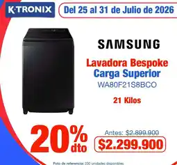 Ktronix Samsung lavadora bespoke carga superior oferta