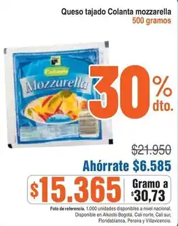 Alkosto Colanta Queso tajado mozzarella oferta