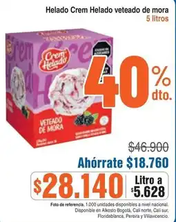Alkosto Crem Helado veteado de mora oferta