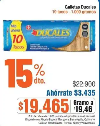 Alkosto Galletas Ducales oferta