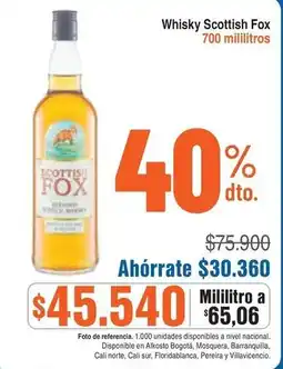 Alkosto Whisky Scottish Fox oferta