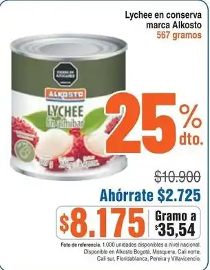 Alkosto Alkosto lychee en conserva oferta