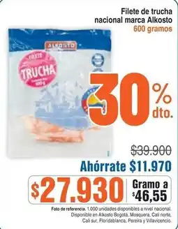 Alkosto Alkosto filete de trucha nacional oferta
