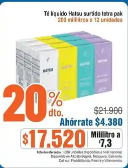 Alkosto Nacional - té líquido hatsu surtido tetra pak oferta