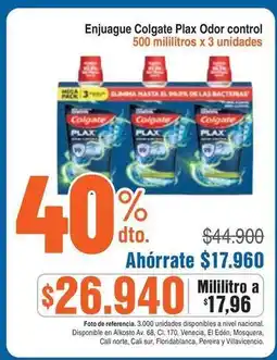 Alkosto Colgate - enjuague plax odor control oferta