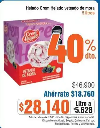 Alkosto Crem helado - helado veteado de mora oferta