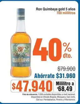 Alkosto Gold - ron quimbaya gold 5 años oferta