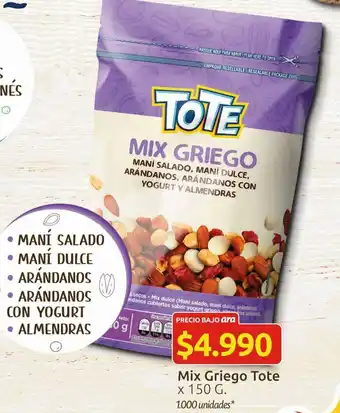 Ara Mix Griego Tote x 150g oferta