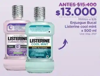 FarmaTodo Enjuague Bucal Listerine Cool Mint 500ml oferta