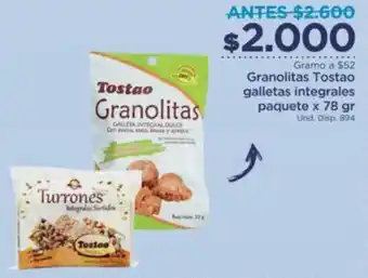 FarmaTodo Granolitas Tostao Galletas Integrales 78g oferta