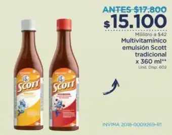 FarmaTodo Multivitamínico Emulsión Scott Tradicional 360ml oferta