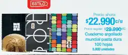 Jumbo Estilo cuaderno argollado mundial pasta dura oferta
