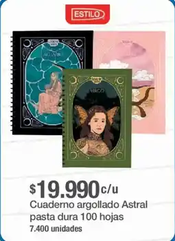Jumbo Estilo cuaderno argollado astral pasta dura oferta