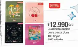 Jumbo Estilo cuaderno cosido love pasta dura oferta
