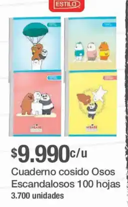 Jumbo Estilo Cuaderno cosido Osos Escandalosos oferta