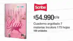 Jumbo Scribe cuaderno argollado 7 materias incolors oferta