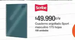 Jumbo Scribe cuaderno argollado sport masculino oferta