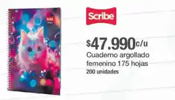 Jumbo Scribe cuaderno argollado femenino oferta