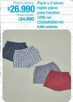 Jumbo Urb pack x 2 bóxer tejido plano para hombre oferta