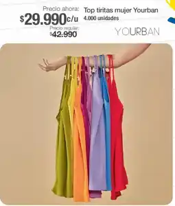 Jumbo Yourban top tiritas mujer oferta