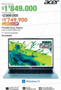 Jumbo Acer Portátil Acer Aspire oferta