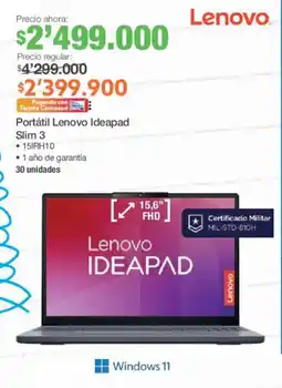 Jumbo Lenovo portátil ideapad slim 3 oferta