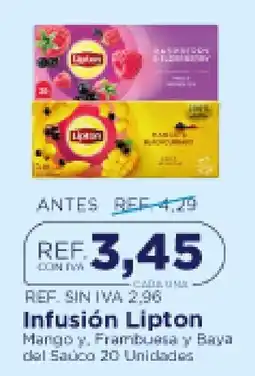 FarmaTodo Infusión Lipton Mango y, Frambuesa y Baya del Sauco 20 Unidades oferta
