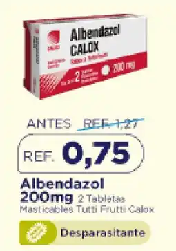 FarmaTodo Calox albendazol 200mg 2 tabletas masticables tutti frutti oferta
