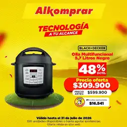 Alkomprar Black+Decker olla multifuncional 5,7 litros negro oferta