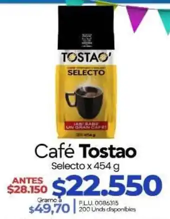 Supermercados Surtiplaza Café Tostao Selecto oferta