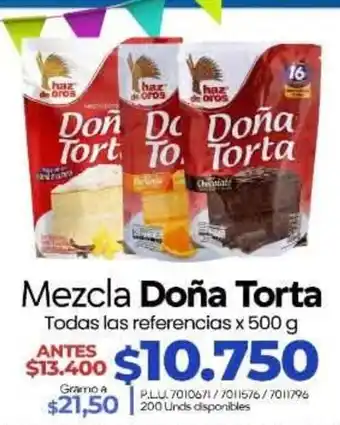 Supermercados Surtiplaza Mezcla Doña Torta oferta