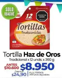 Supermercados Surtiplaza Tortilla Haz de Oros Tradicional oferta